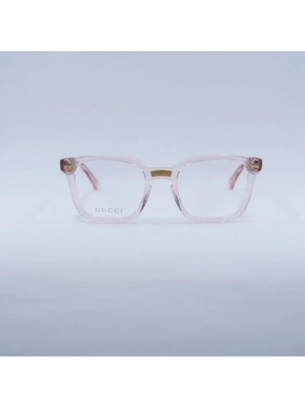 Gucci GG0184O 013 Eyeglasses Transparent Pink 50mm Square Frame